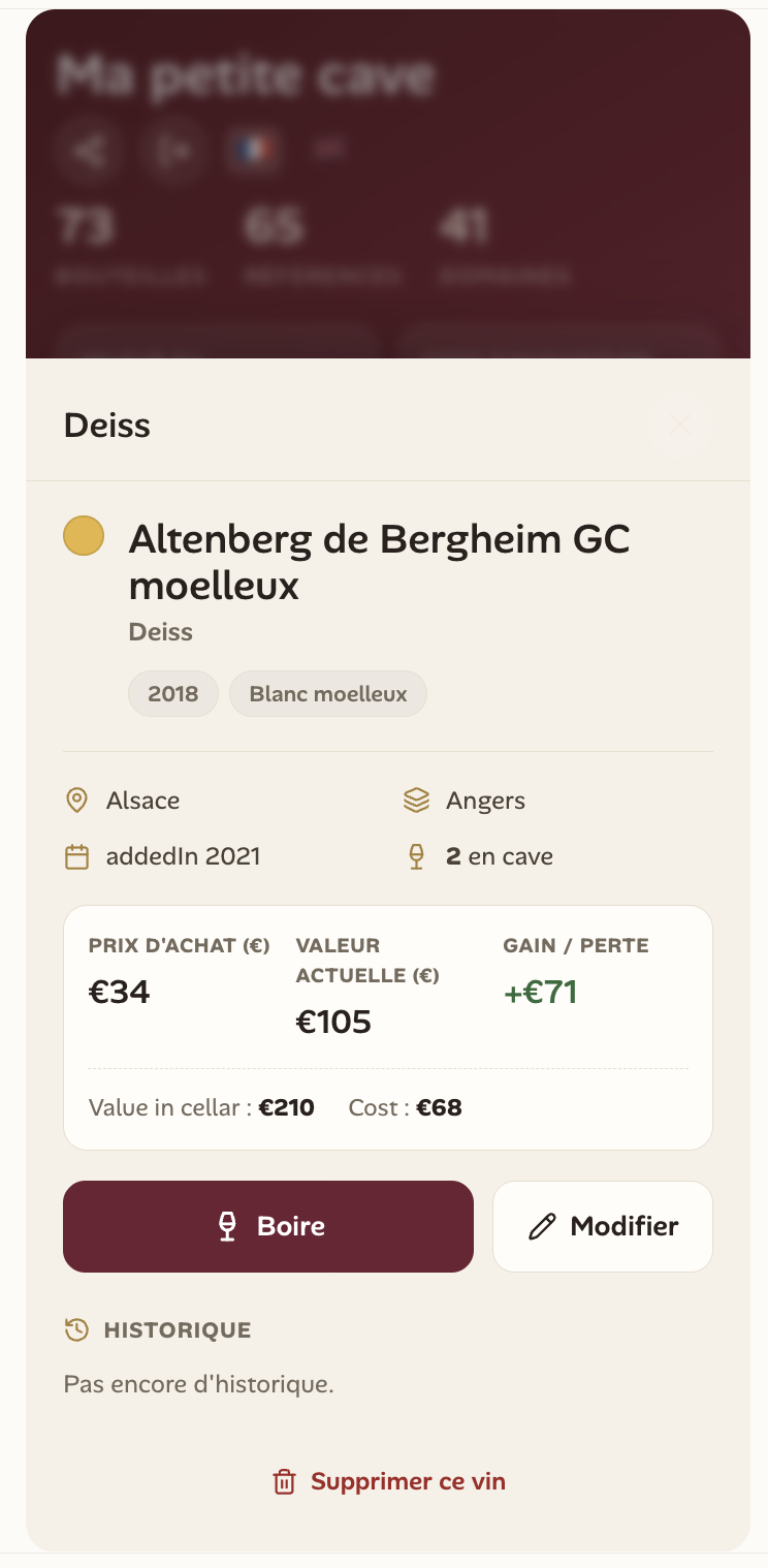 Détail d'un vin
